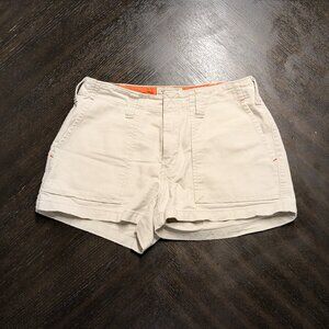 Vintage Abercrombie & Fitch Khaki Shorts – Size 4, Velcro Waist, 100% Cotton